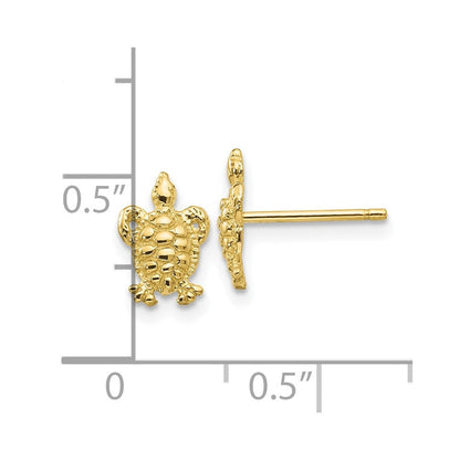 10K Gelbgold 10K Mini Schildkröte Ohrstecker