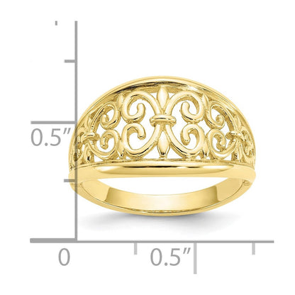 10K Gelbgold 10K Fleur-de-lis Verjüngt Ring