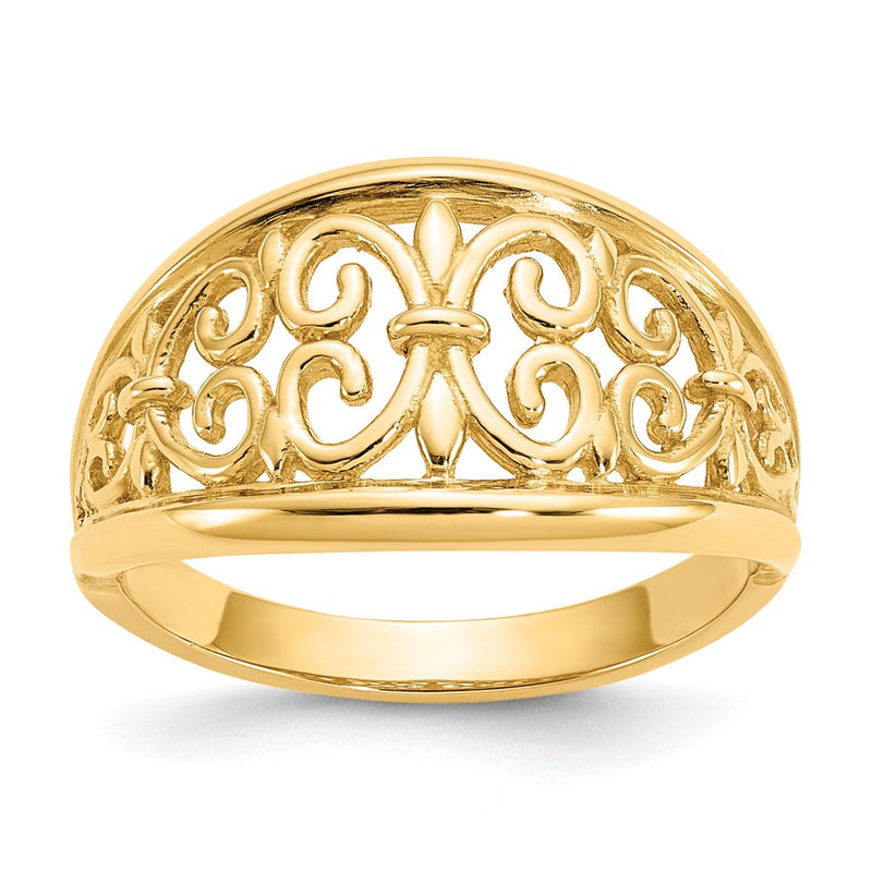10K Gelbgold 10K Fleur-de-lis Verjüngt Ring