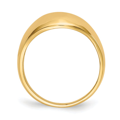 10K Gelbgold 10K 10mm Gewölbt-top Verjüngt Cigar Ring