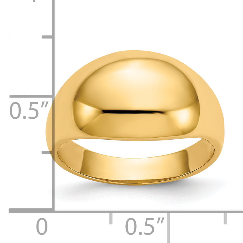 10K Gelbgold 10K 10mm Gewölbt-top Verjüngt Cigar Ring