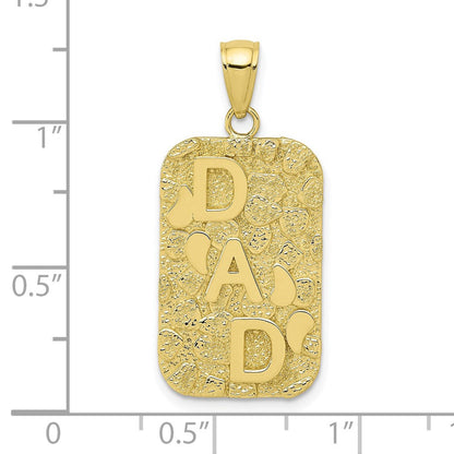 10K Gelbgold 10K Dad Nugget Erkennungsmarke Anhänger