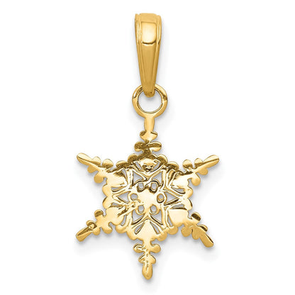 10K Gelbgold Klein Schneeflocke Anhänger