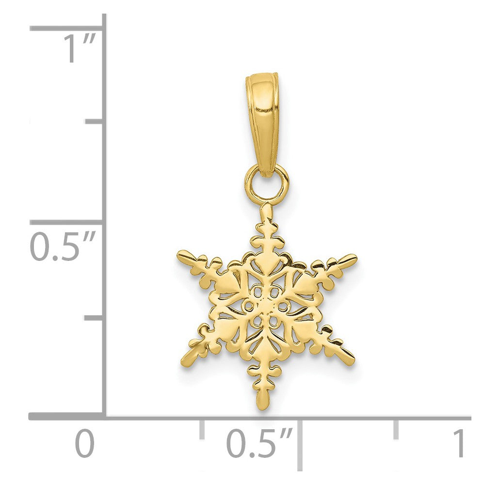 10K Gelbgold Klein Schneeflocke Anhänger