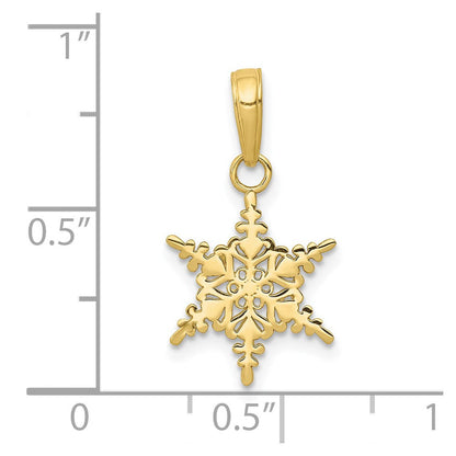 10K Gelbgold Klein Schneeflocke Anhänger