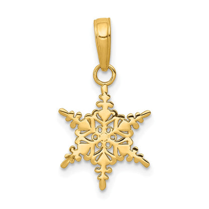 10K Gelbgold Klein Schneeflocke Anhänger