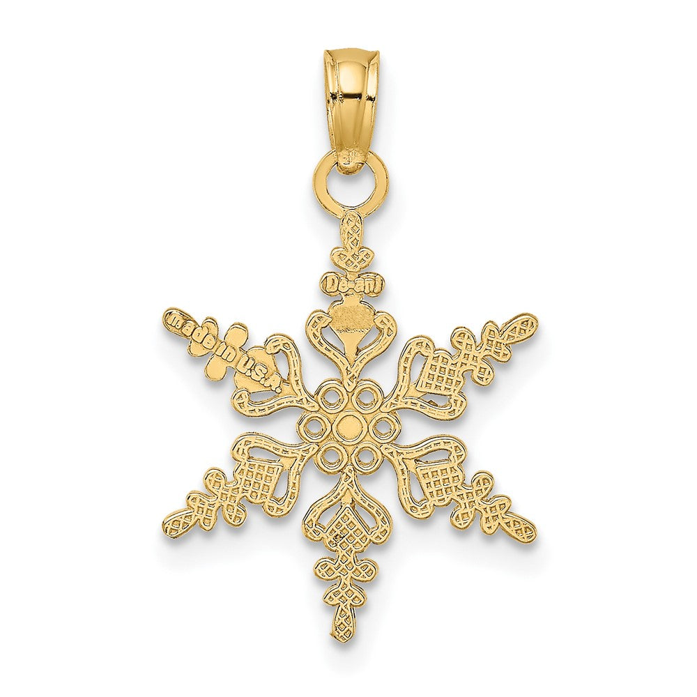 10K Gelbgold Poliert Schneeflocke Charm