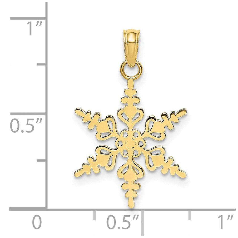10K Gelbgold Poliert Schneeflocke Charm