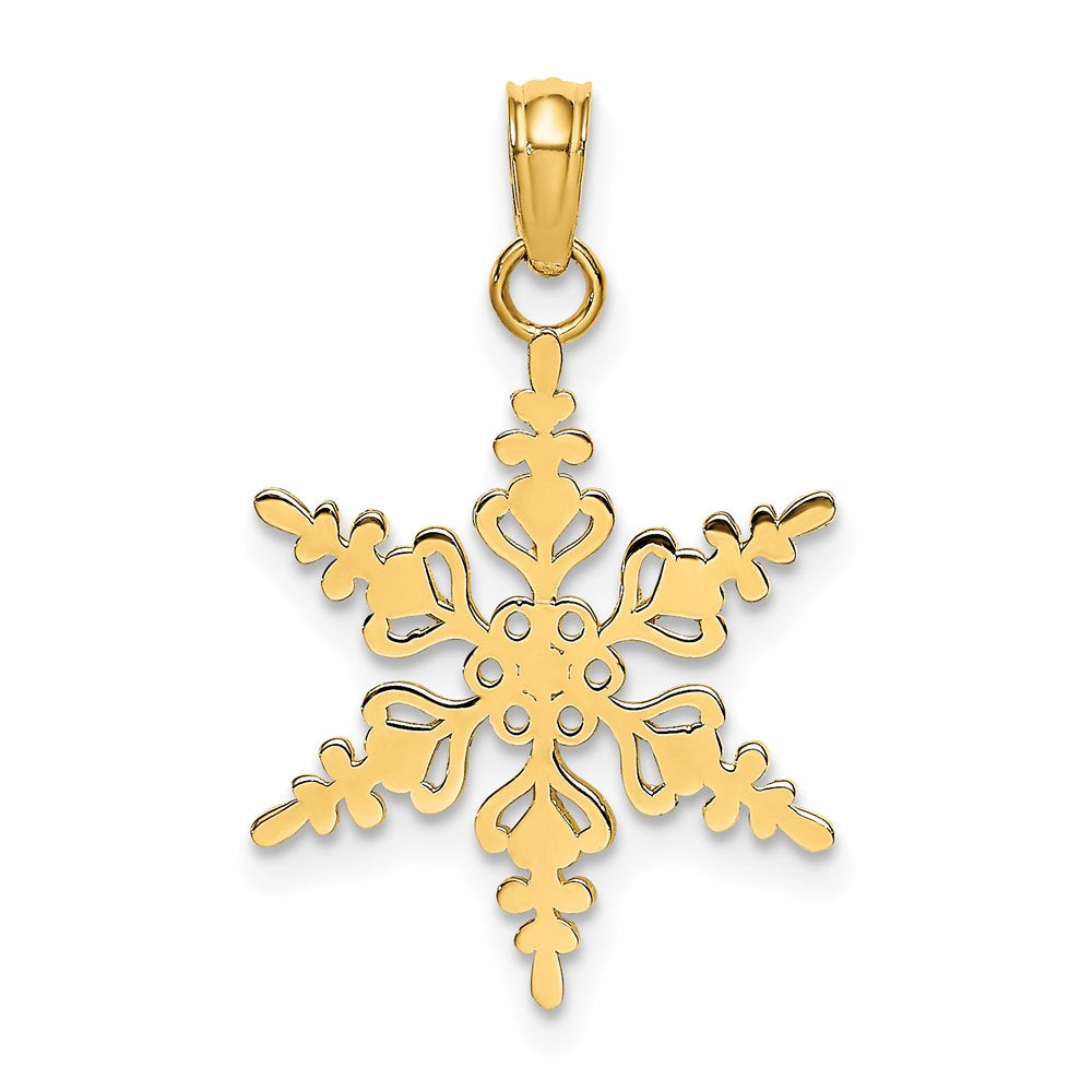 10K Gelbgold Poliert Schneeflocke Charm