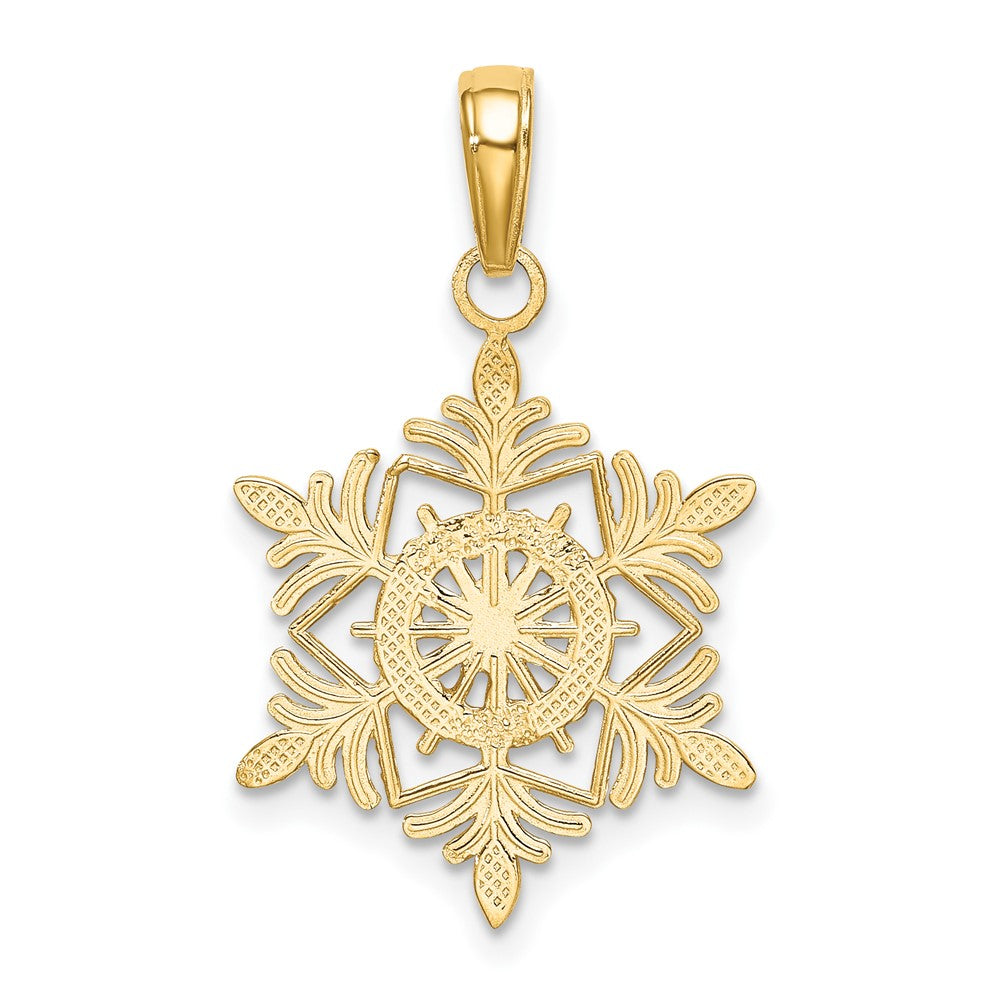 10K Gelbgold Schneeflocke Anhänger