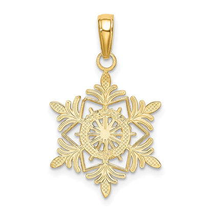 10K Gelbgold Schneeflocke Anhänger