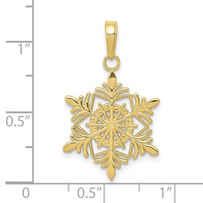 10K Gelbgold Schneeflocke Anhänger