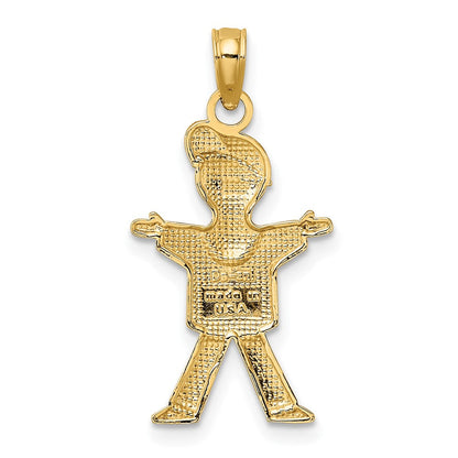 10K Gelbgold Poliert Full Body Junge Charm