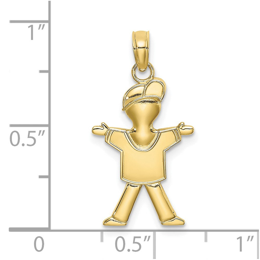 10K Gelbgold Poliert Full Body Junge Charm