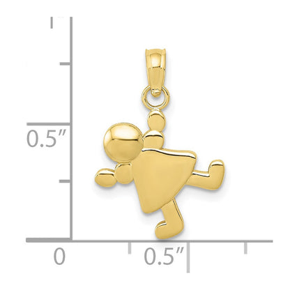 10K Gelbgold Little Mädchen Charm