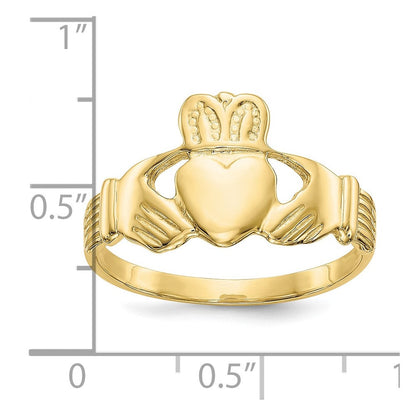 10K Gelbgold Herren Claddagh Ring