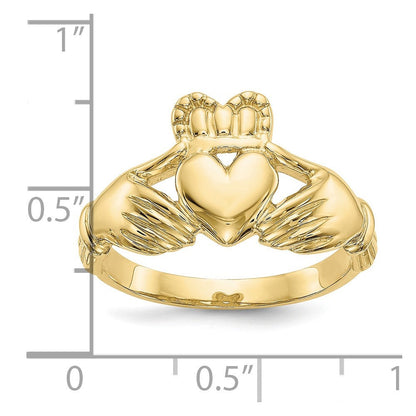 10K Gelbgold Herren Claddagh Ring