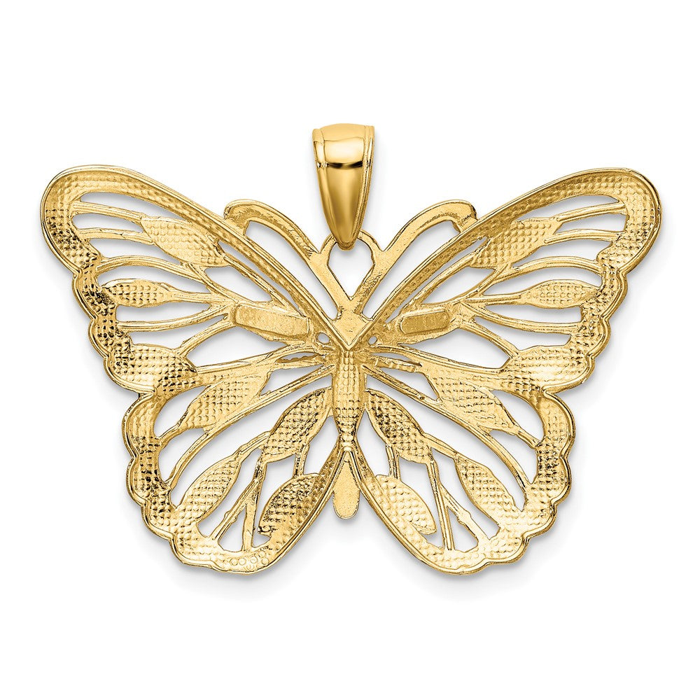 10K Gelb mit Rhodium 10K mit Rhodium Schmetterling Anhänger
