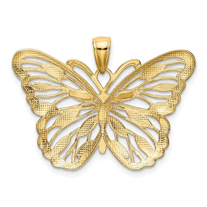 10K Gelb mit Rhodium 10K mit Rhodium Schmetterling Anhänger