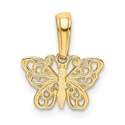 10K Gelbgold 10K Filigran Schmetterling Charm