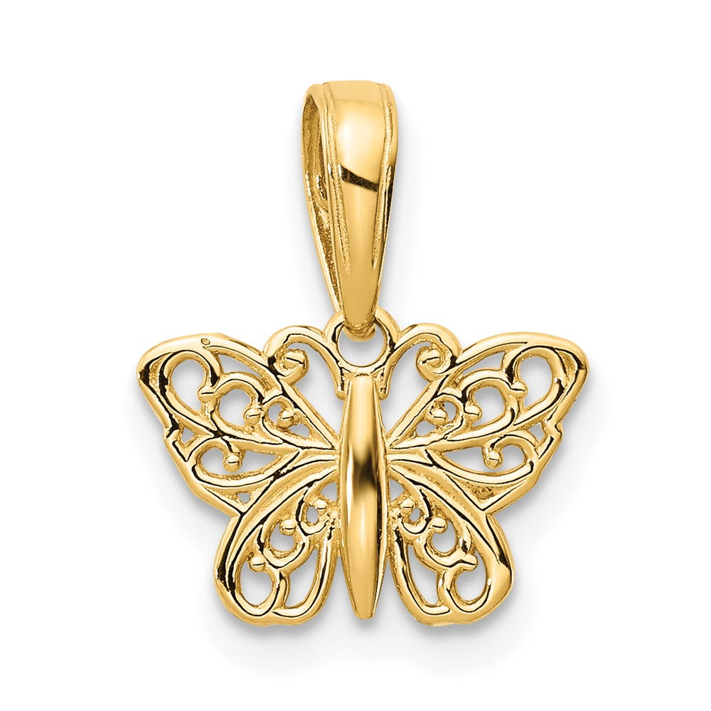 10K Gelbgold 10K Filigran Schmetterling Charm