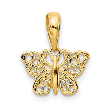 10K Gelbgold 10K Filigran Schmetterling Charm