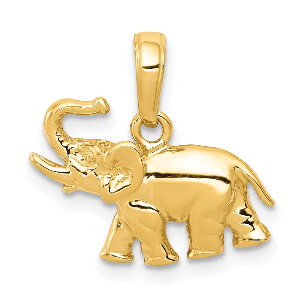 10K Gelbgold Poliert Elefant Charm