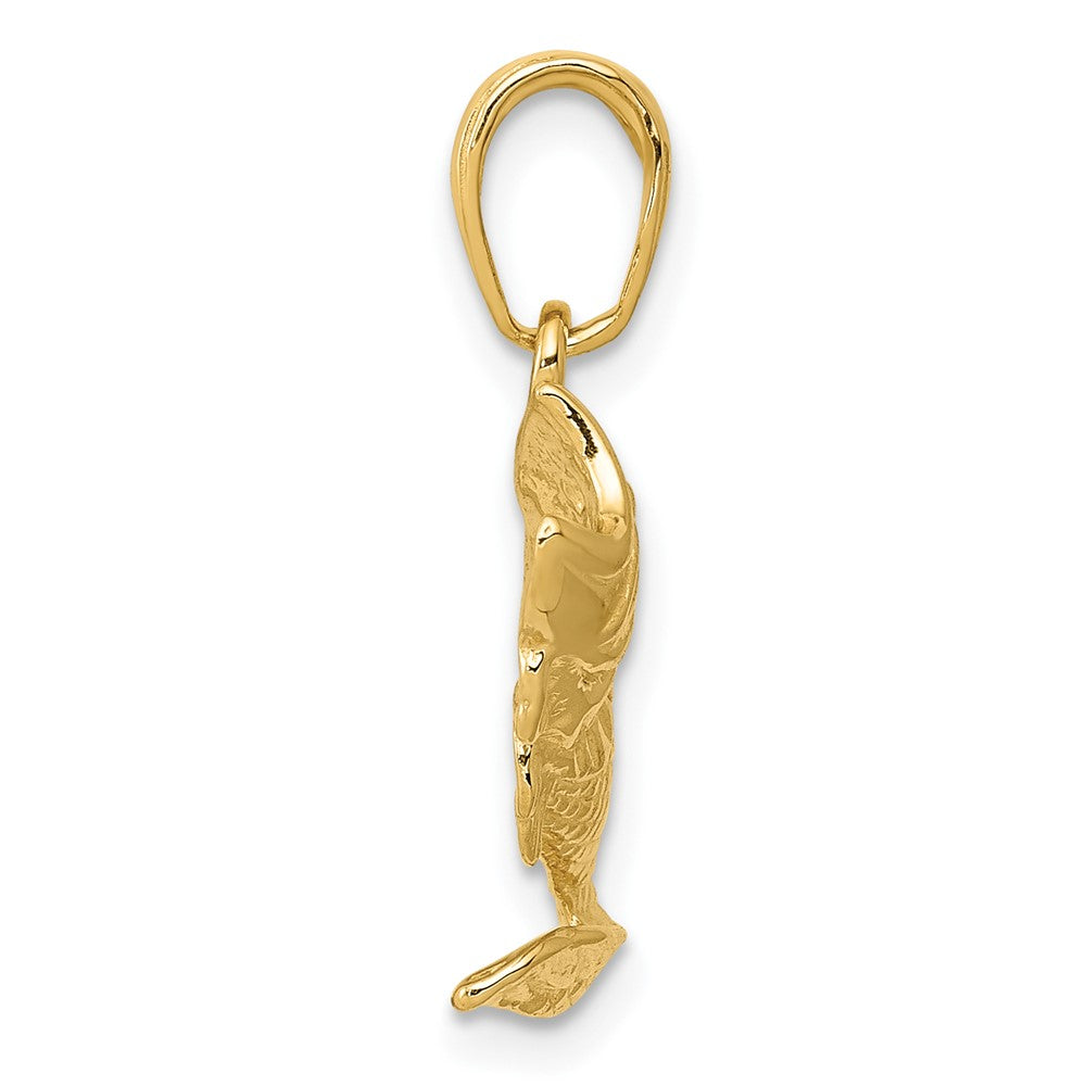 10K Gelbgold Groß Mouth Barsch Fisch Klein Charm