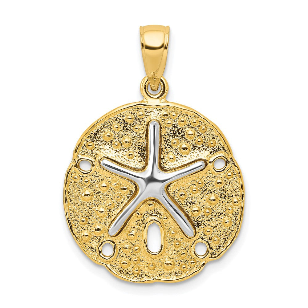 10K Bicolor Sand Dollar mit Seestern Anhänger