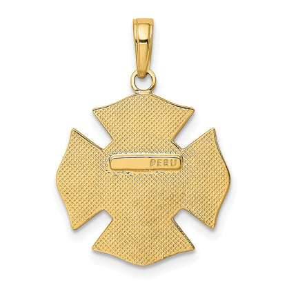 10K Gelbgold Feuer Dept. Maltese Kreuz Anhänger