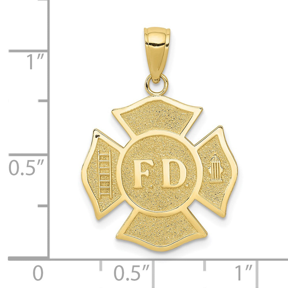 10K Gelbgold Feuer Dept. Maltese Kreuz Anhänger