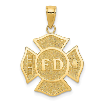 10K Gelbgold Feuer Dept. Maltese Kreuz Anhänger