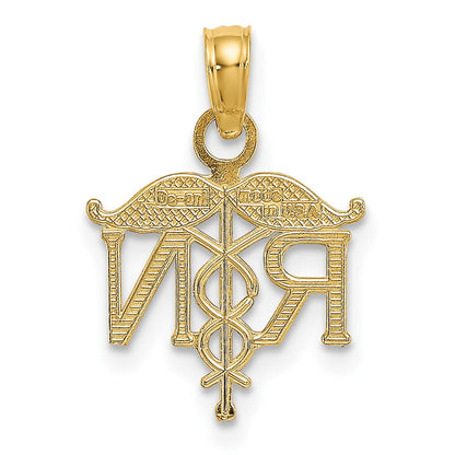 10K Gelbgold 10K Registered Krankenschwester Anhänger