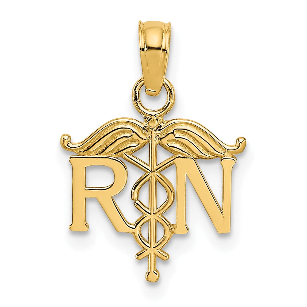 10K Gelbgold 10K Registered Krankenschwester Anhänger