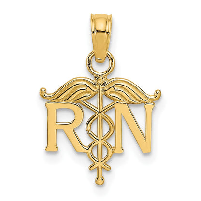 10K Gelbgold 10K Registered Krankenschwester Anhänger