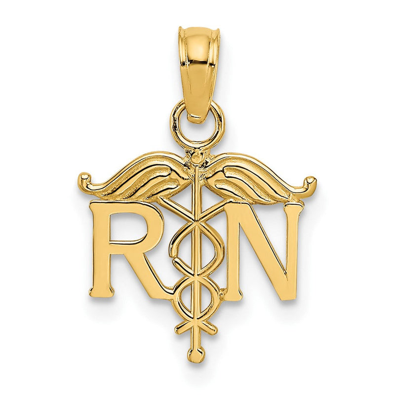 10K Gelbgold 10K Registered Krankenschwester Anhänger