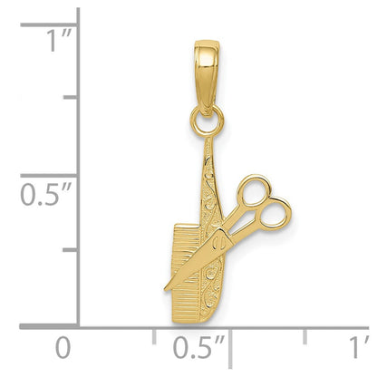 10K Gelbgold 10K Comb und Scissors Charm