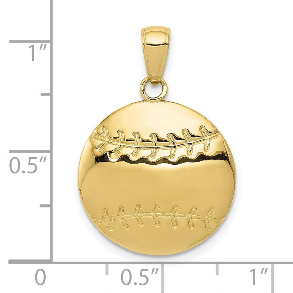 10K Gelbgold 10K Diamantiert Baseball Charm