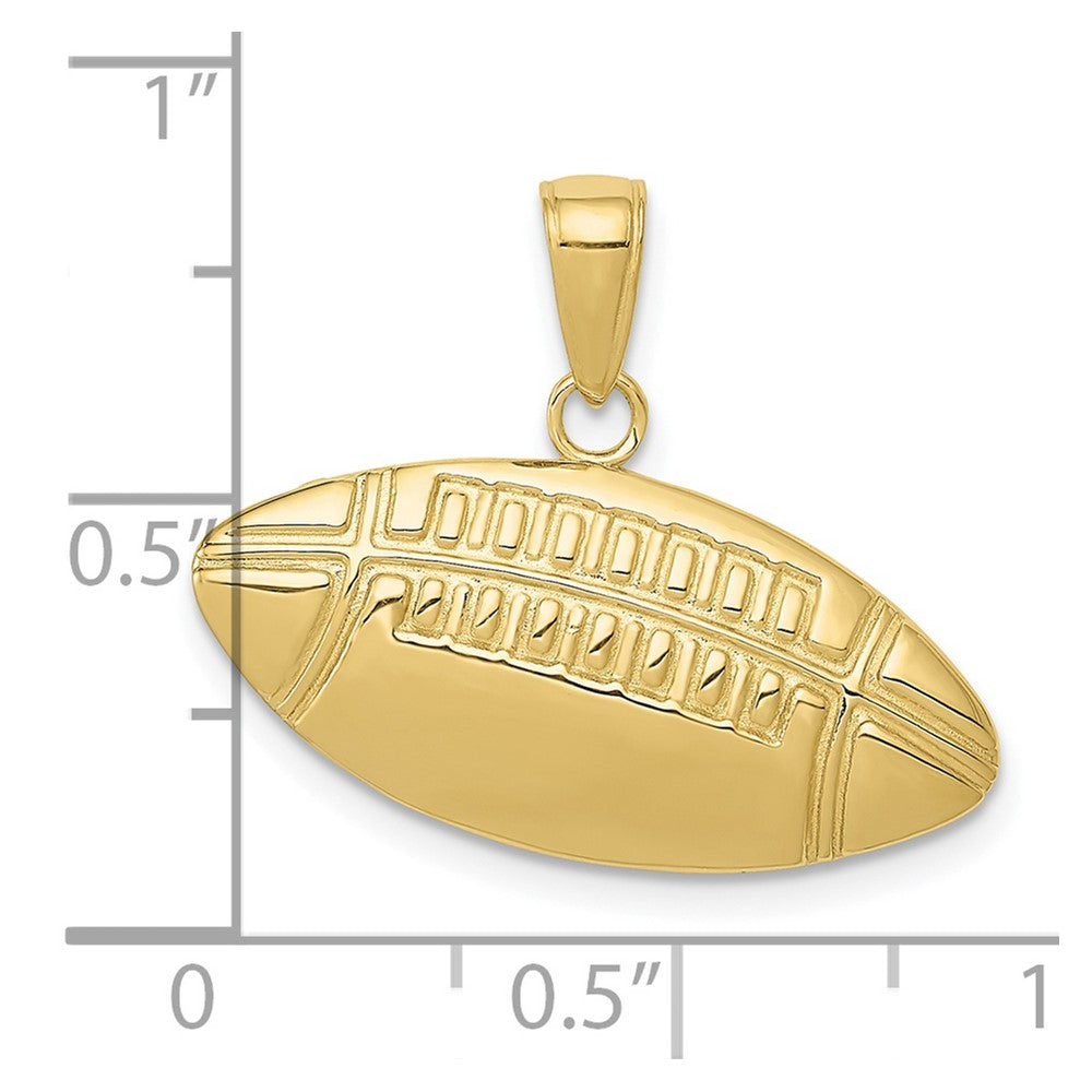 10K Gelbgold 10K Diamantiert Mittel Football Charm