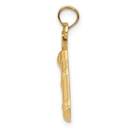 10K Gelbgold Poliert Golf Bag Charm