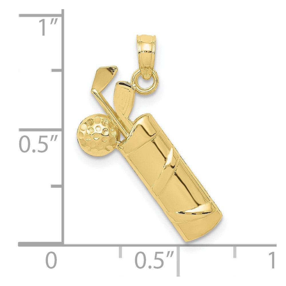 10K Gelbgold Poliert Golf Bag Charm
