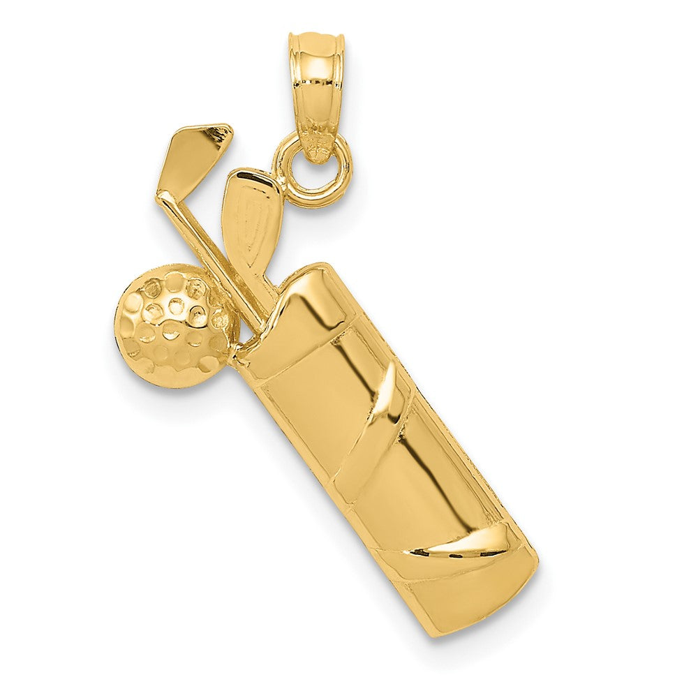 10K Gelbgold Poliert Golf Bag Charm