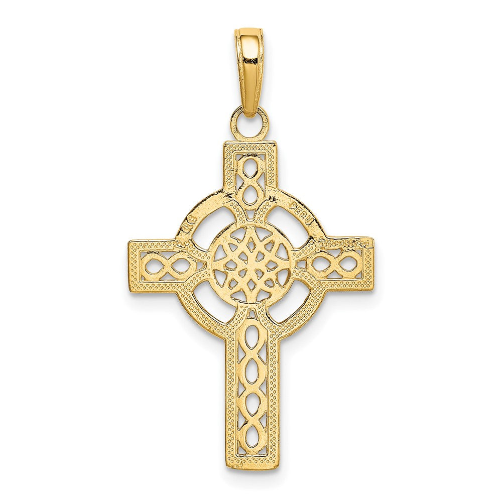 10K Gelbgold 10K Diamantiert Keltisch Kreuz Anhänger