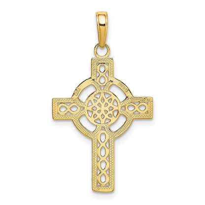 10K Gelbgold 10K Diamantiert Keltisch Kreuz Anhänger