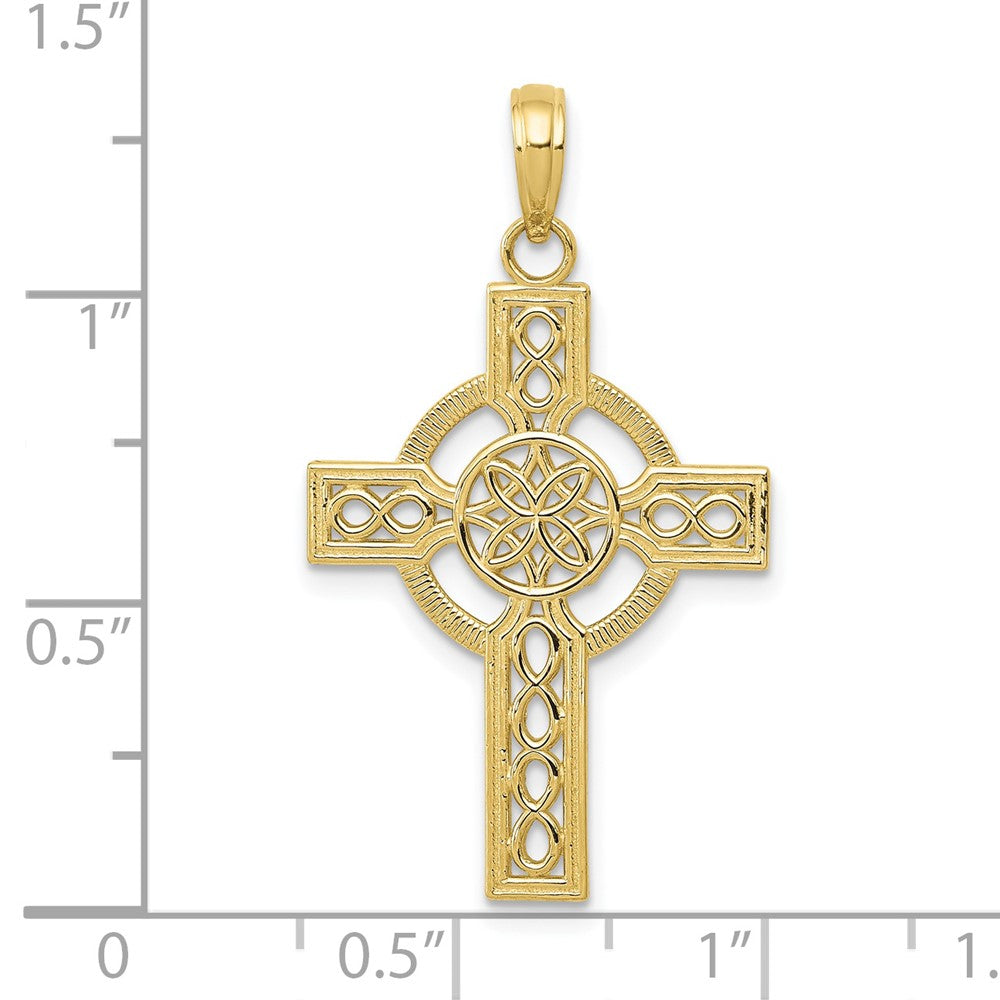 10K Gelbgold 10K Diamantiert Keltisch Kreuz Anhänger