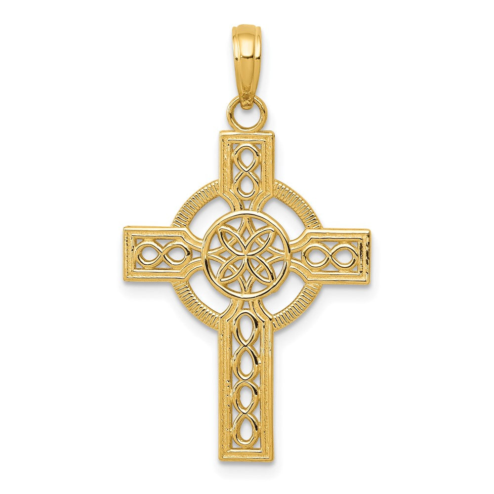 10K Gelbgold 10K Diamantiert Keltisch Kreuz Anhänger