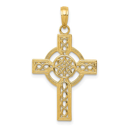 10K Gelbgold 10K Diamantiert Keltisch Kreuz Anhänger
