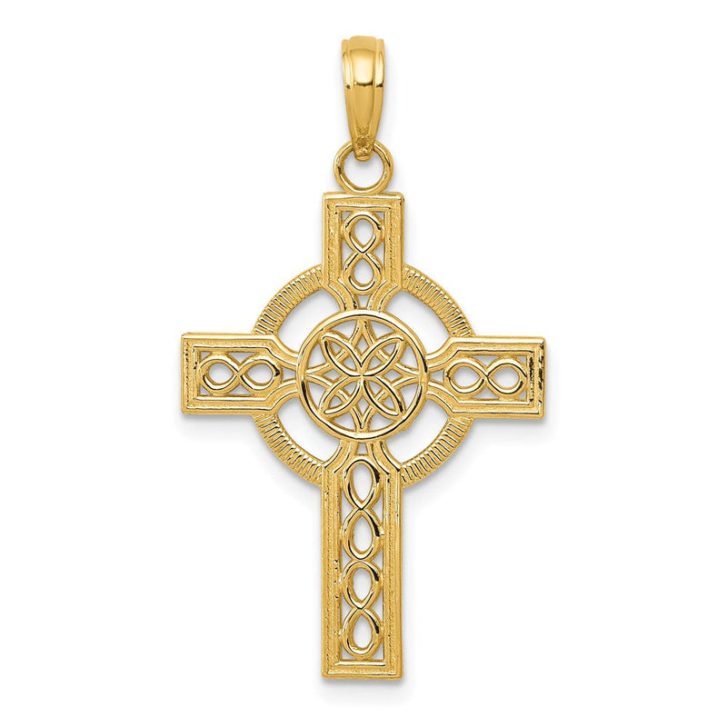 10K Gelbgold 10K Diamantiert Keltisch Kreuz Anhänger