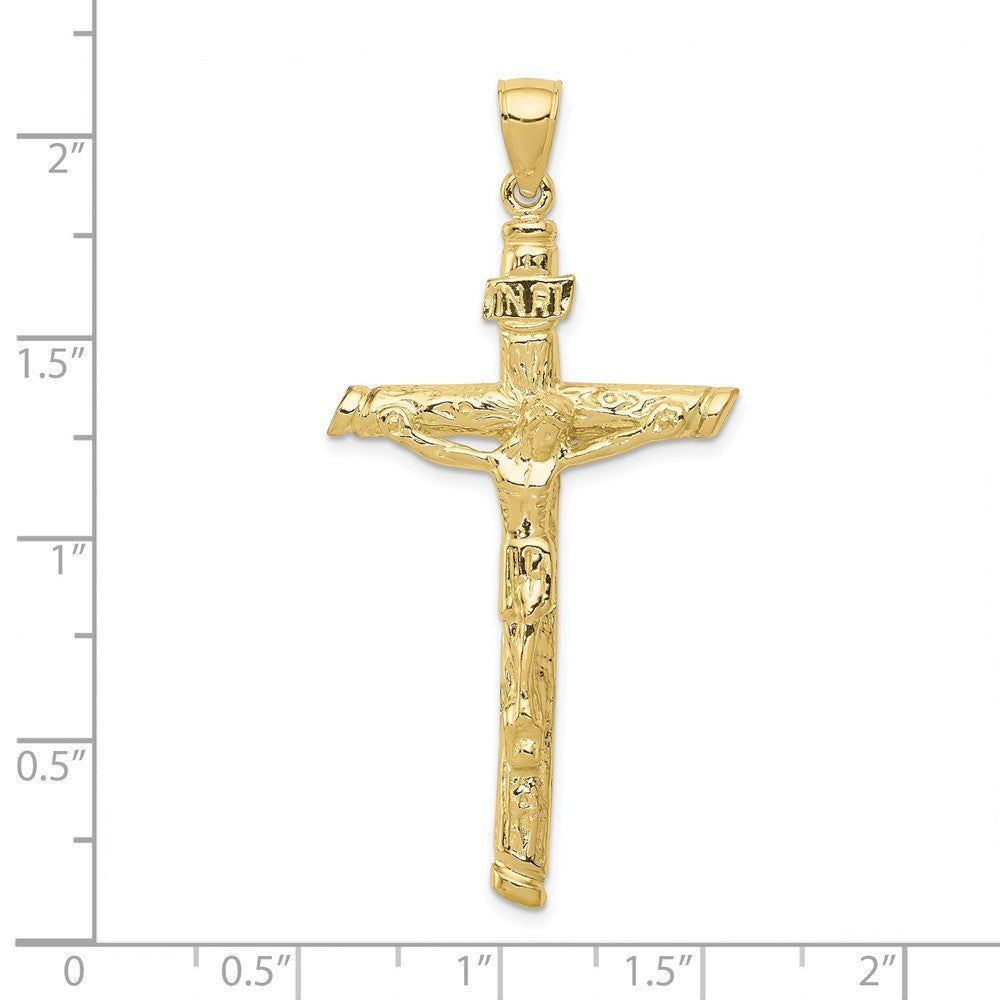 10K Gelbgold Inri Kruzifix Anhänger