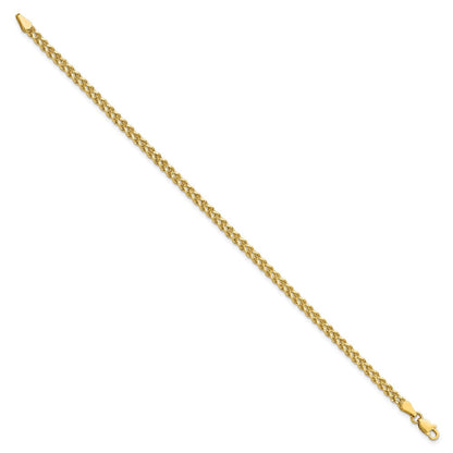 10K Gelbgold 3.0mm Breit Diamantiert Doppelt Kordel Gliederarmband